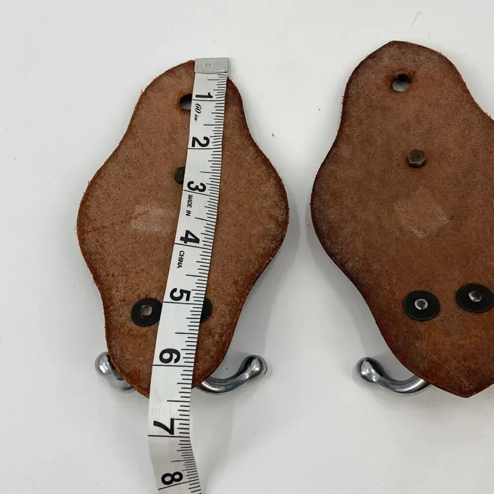 Vintage Skiing leather wall hooks